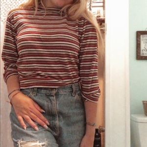 striped real VINTAGE turtle neck